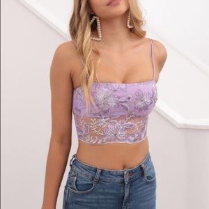 Roma Top Lavender Lace